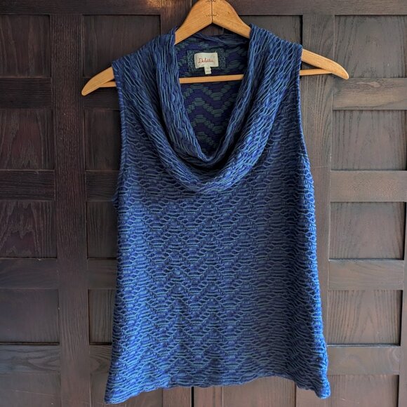 Anthropologie Deletta Textured Boho Stretchy Cowl Neck Sleeveless Top - Picture 1 of 8